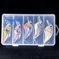 Fishing Lure Set 5-Piece Fat-Body Crankbaits, 2.95-Inch 15.5g Slow-Sinking Wobblers with Diving Bills and Treble Hooks