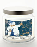 Let It's Snow 12.8 Oz Candle Glass Jar with Brushed Silver Metal Lid