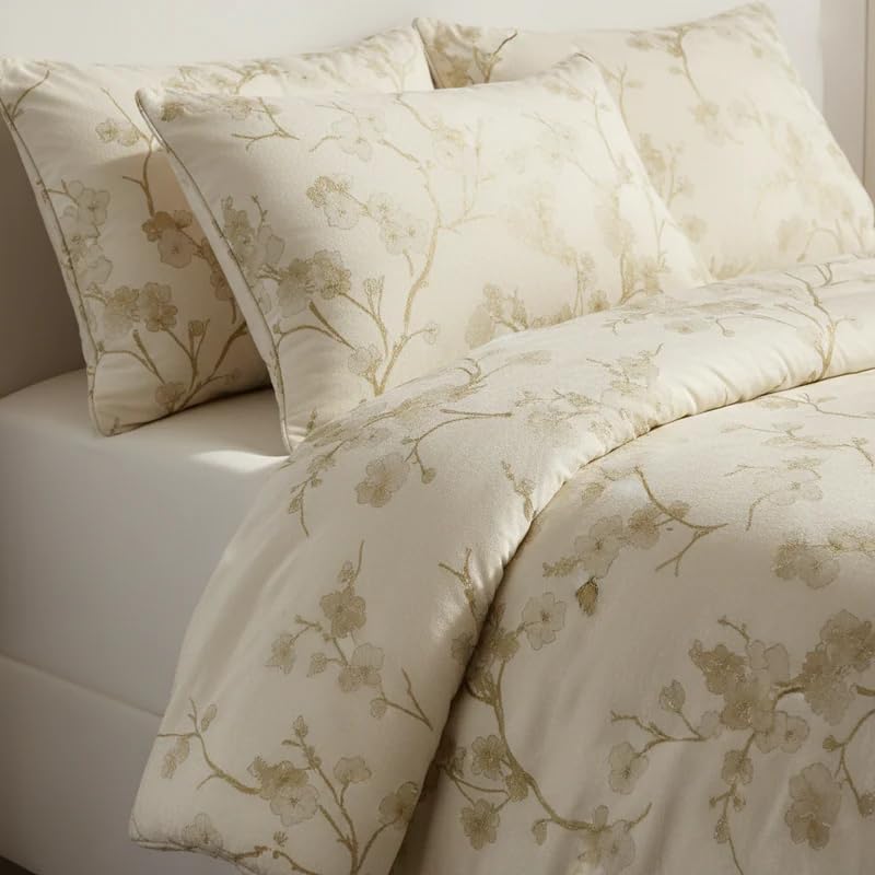Floral 5-Piece Comforter Set, Farmhouse Bed in a Bag with Comforter, Pillow Shams, Decorative Pillows for All Seasons
