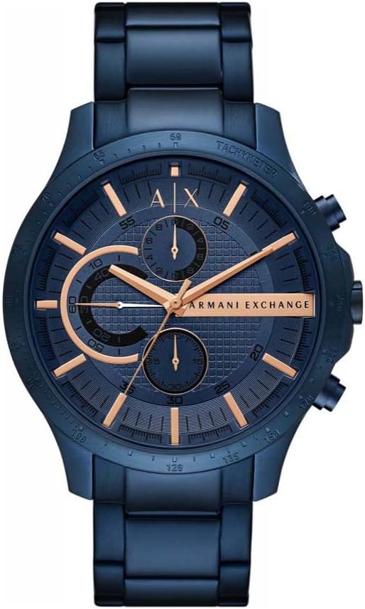 Armani Exchange Hampton AX2430 Herren-Chronograph – Blaues Zifferblatt mit blauem Edelstahlarmband