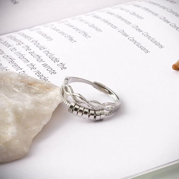 Silver Infinity Fidget Ring Adjustable