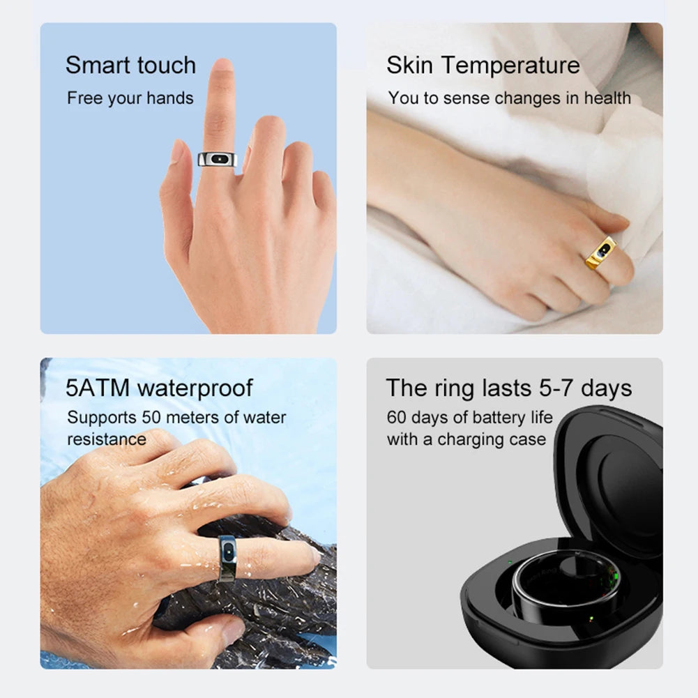 Smart Ring Health Sleep Monitor Waterproof Fitness Tracker