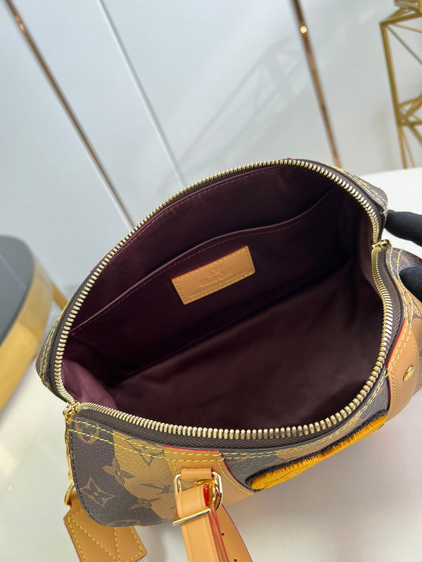 Louis Vuitton Soft Trunk Wearable Wallet – Monogram Stripe Louis Vuitton Made Yellow Heart Patch
