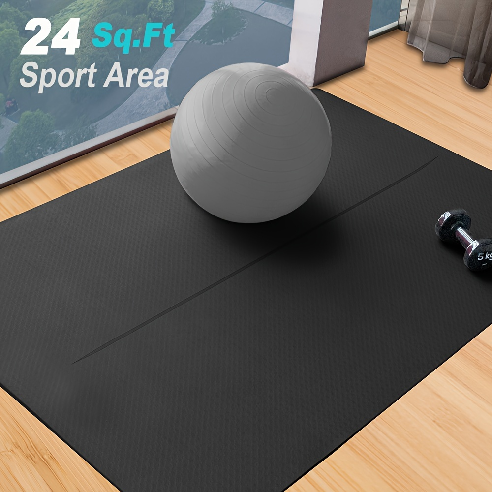 Yoga Mat for Pilates and Home Workouts, Double-Sided Non-Slip TPE Surface with Alignment Lines, 6 x 4 Feet