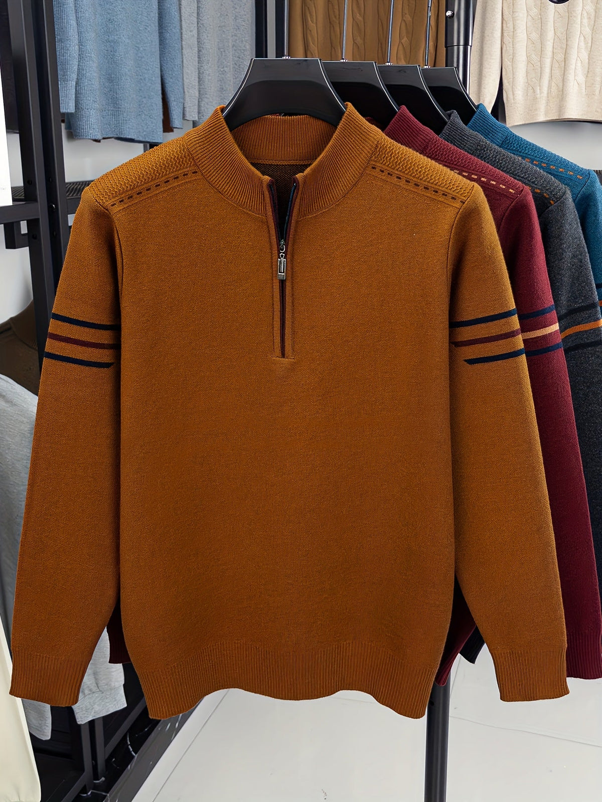 Alden | Strickpullover mit Reißverschlusskragen