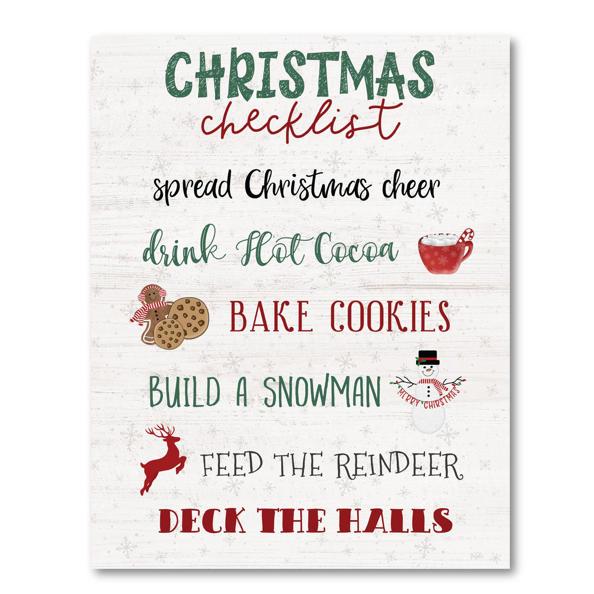 Christmas Checklist Gallery-Wrapped Canvas Wall Art