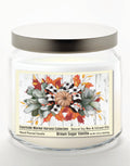 Orange Pumpkin Swag 12.8 Oz Candle Glass Jar with Brushed Silver Metal Lid