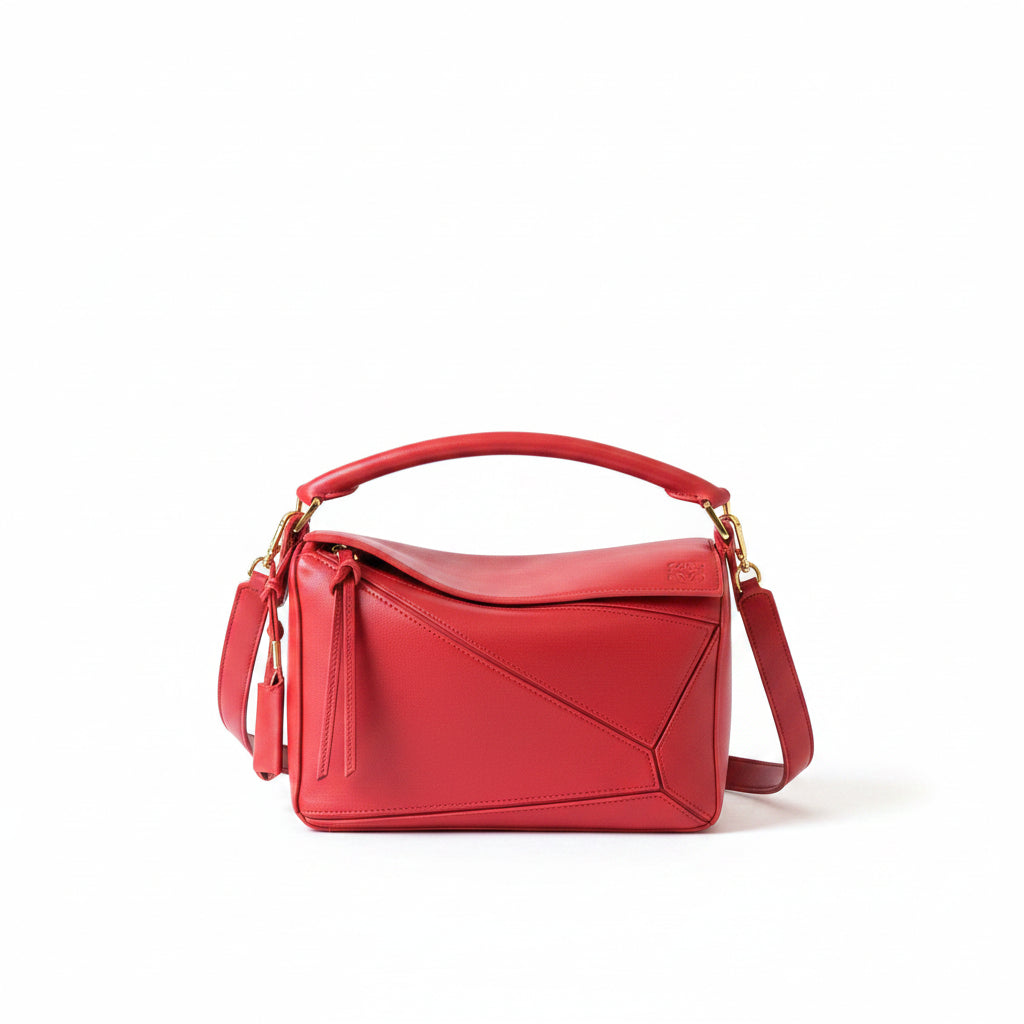 Loewe Puzzle Bag Small – Red Smooth Calfskin Leather Gold Hardware