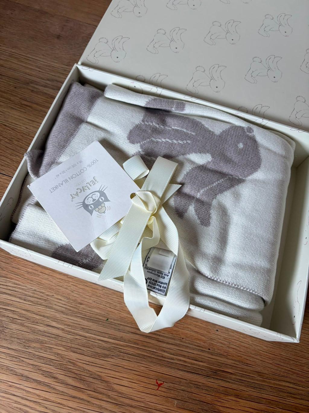 Jellycat Bashful Beige Bunny Blanket With Gift Box