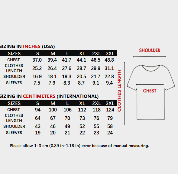 SKZ 6th Fanmeeting T-Shirt - size chart