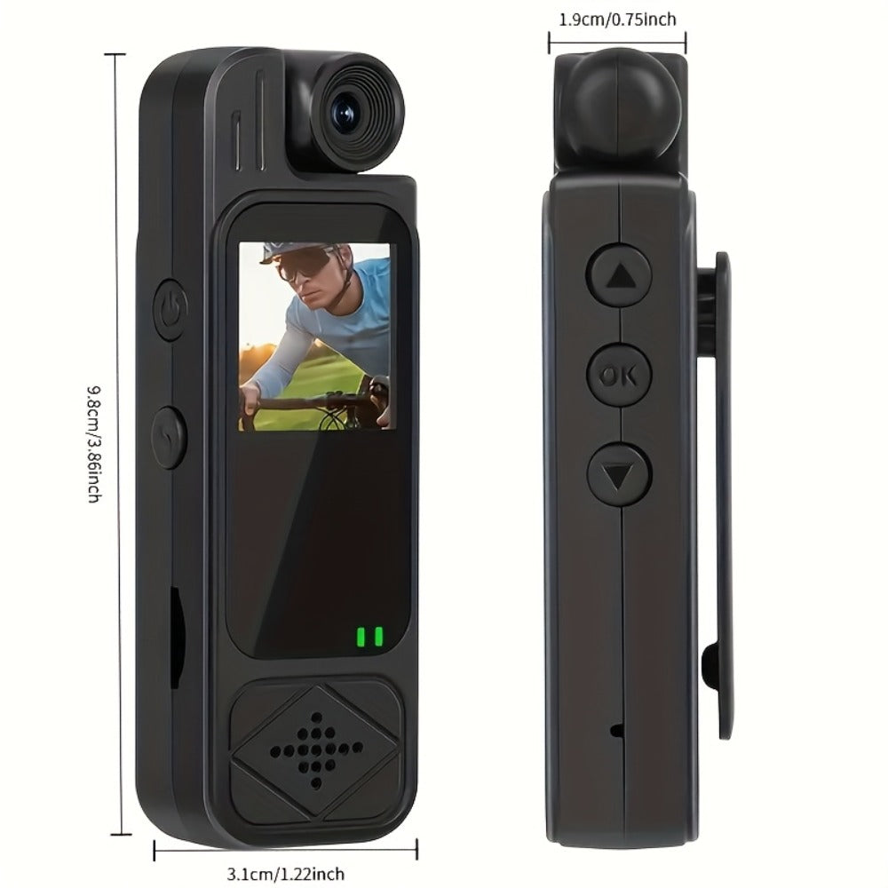 Body Camera, 1080P 180° Rotating Lens Portable Handheld Camcorder, Compact Video Recorder for Vlogging Travel Meetings Celebrations