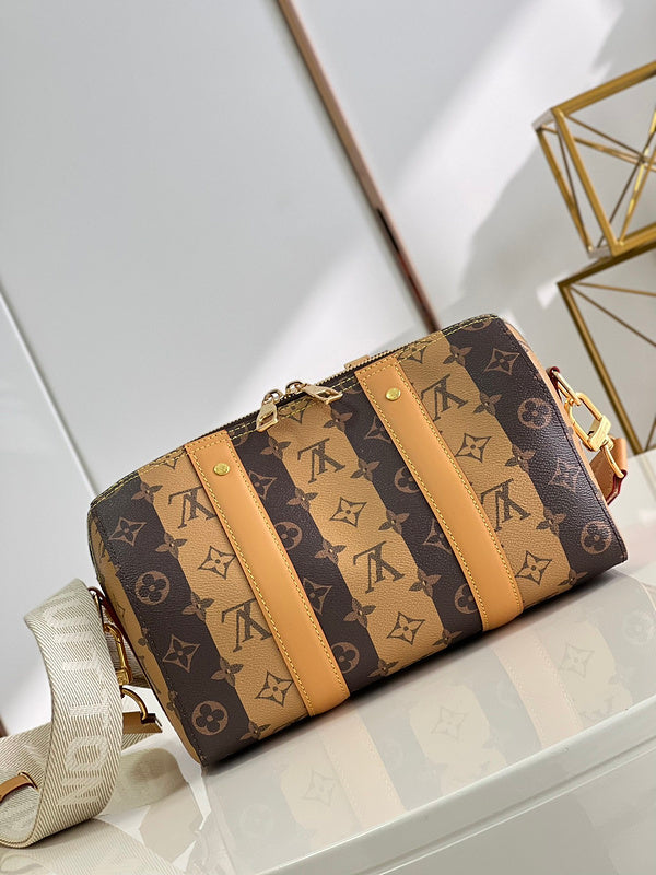 Louis Vuitton Soft Trunk Wearable Wallet – Monogram Stripe Louis Vuitton Made Yellow Heart Patch