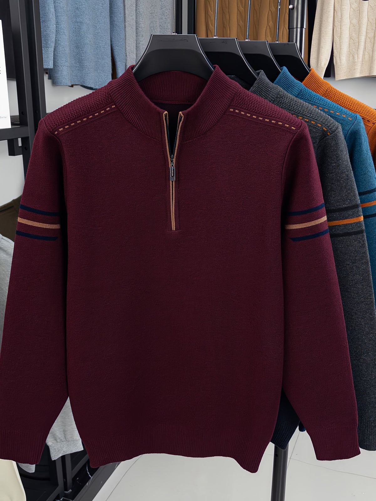 Alden | Strickpullover mit Reißverschlusskragen