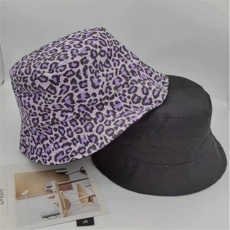 Claremore Leopard Print Double-Sided Cotton Bucket Hat – Japanese Korean Sweet Style