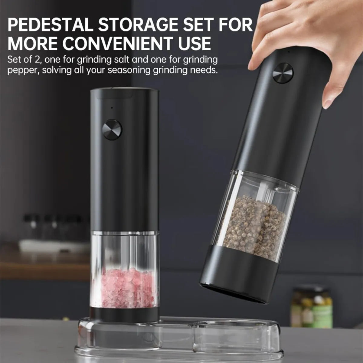 Electric Pepper Salt Grinders Set of 2