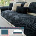 Sofa Cover Wave-Texture Plush Panels for 2 to Large 4-Seater Sofas, Armrest or Pillowcase Options