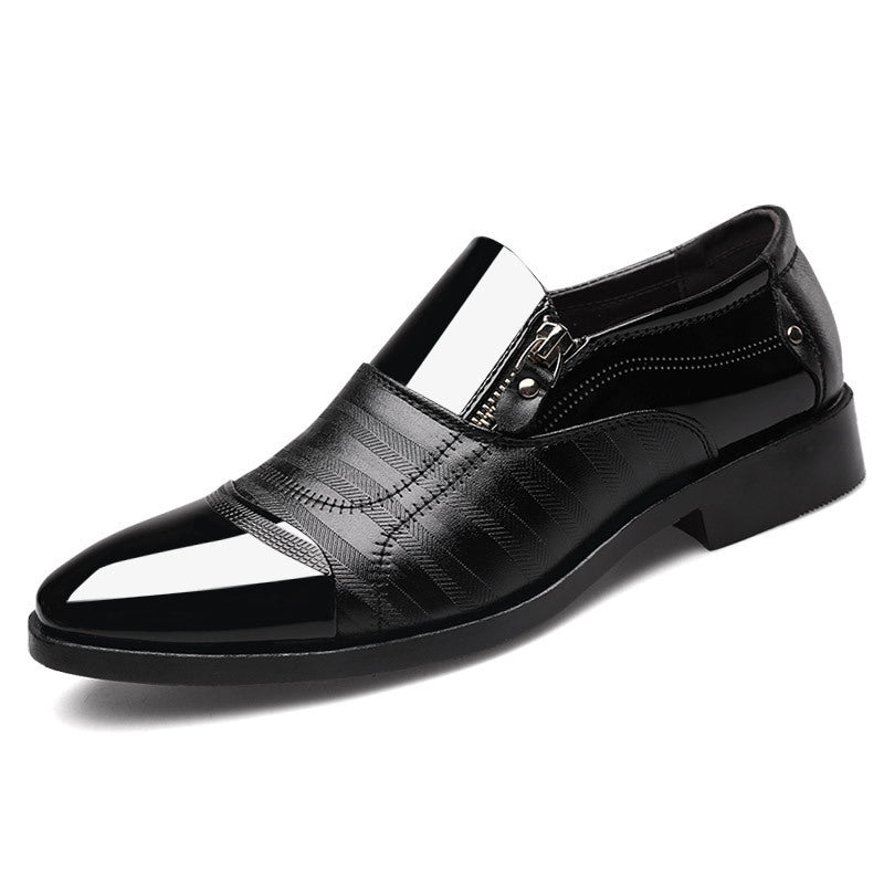 Men's Pointed-Toe Slip-On Leather Dress Shoes for Formal Business Wear