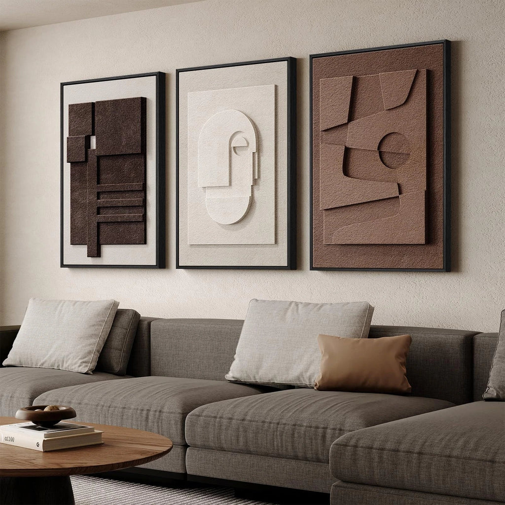 3Pcs Abstract Face Canvas Wall Decor（No Frame）