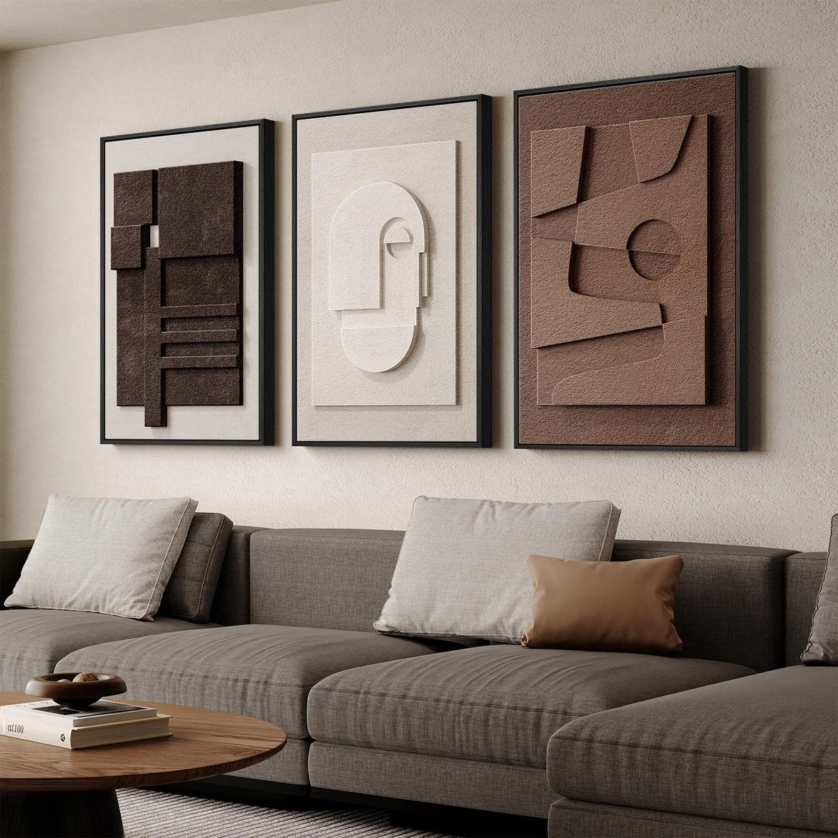 3Pcs Abstract Face Canvas Wall Decor（No Frame）