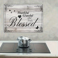 Stove Top Cover Heat Resistant Scratch-Proof 28.5x20.5" - Thankful Grateful Blessed Kitchen Decor Glass Protector Mat for Cooktops