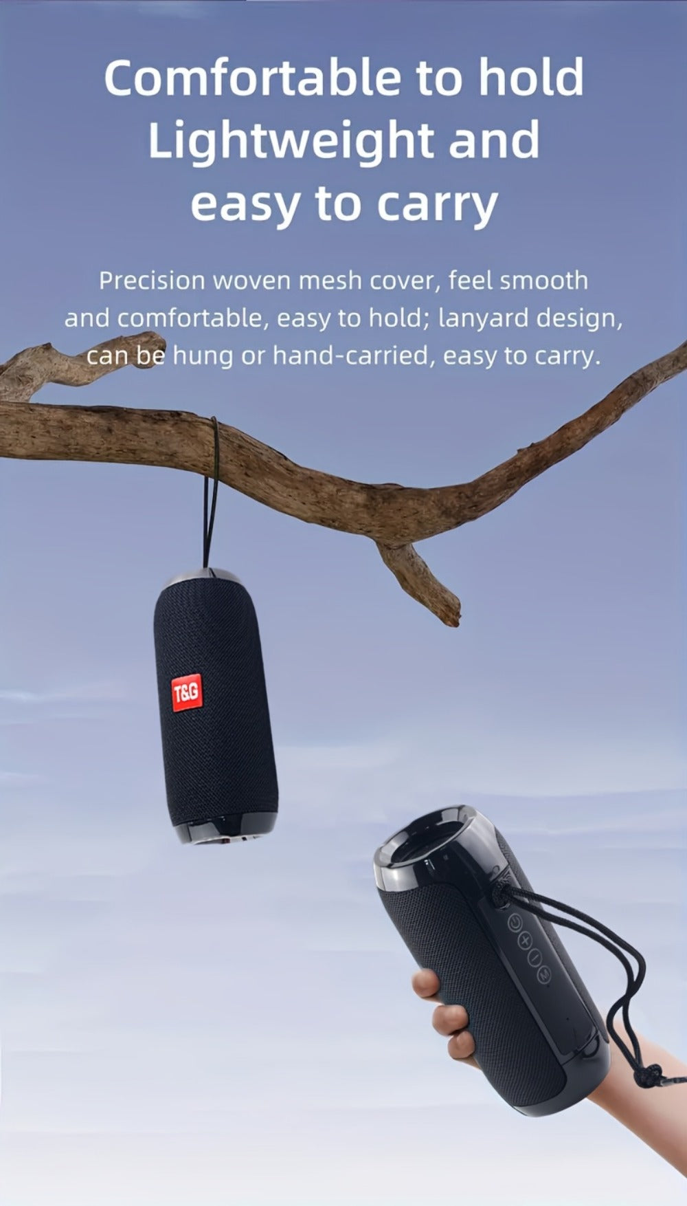 Portable Bluetooth Speaker TG117 with 10W Output, IPX4, 1200mAh Battery, 33ft Range and Mic