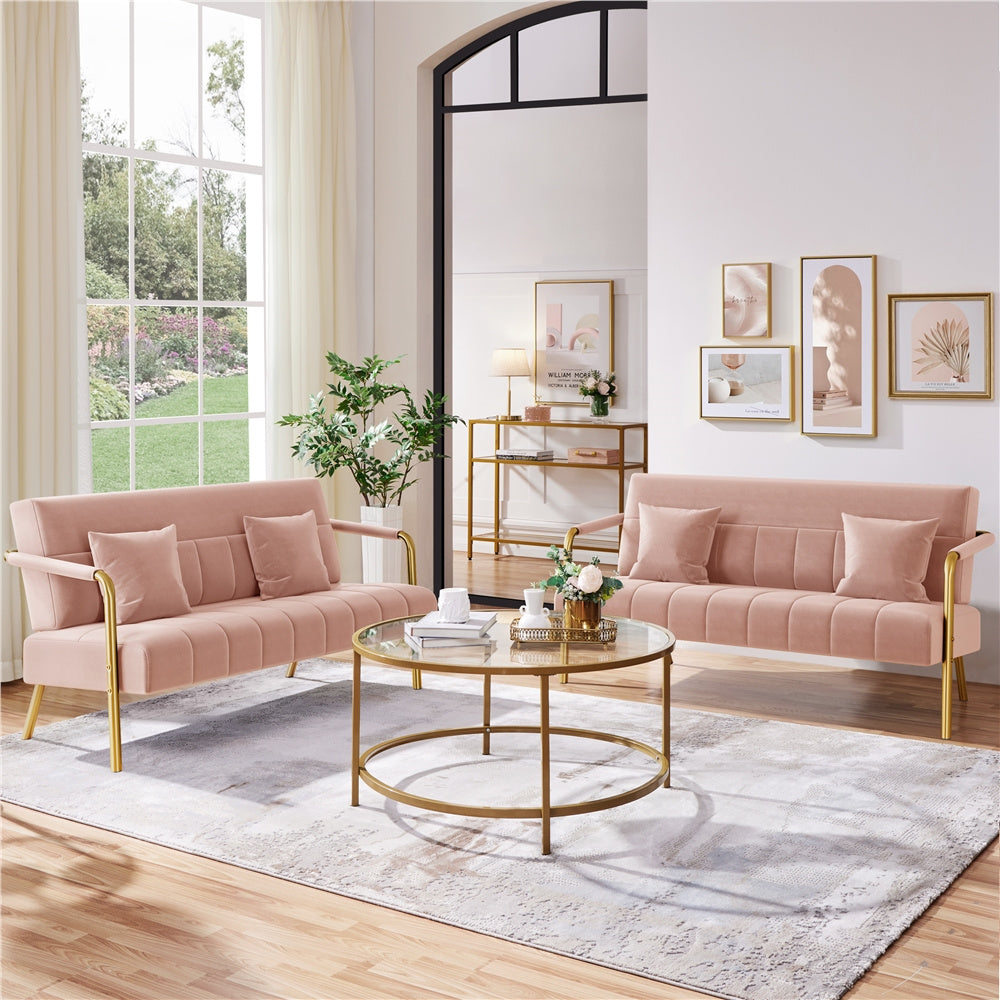56.5-Inch Metal Loveseat Sofa for Comfortable Everyday Seating in Living Room