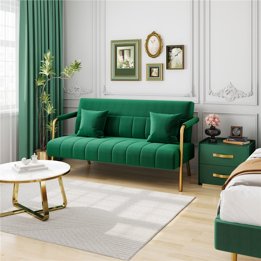 56.5-Inch Metal Loveseat Sofa for Comfortable Everyday Seating in Living Room