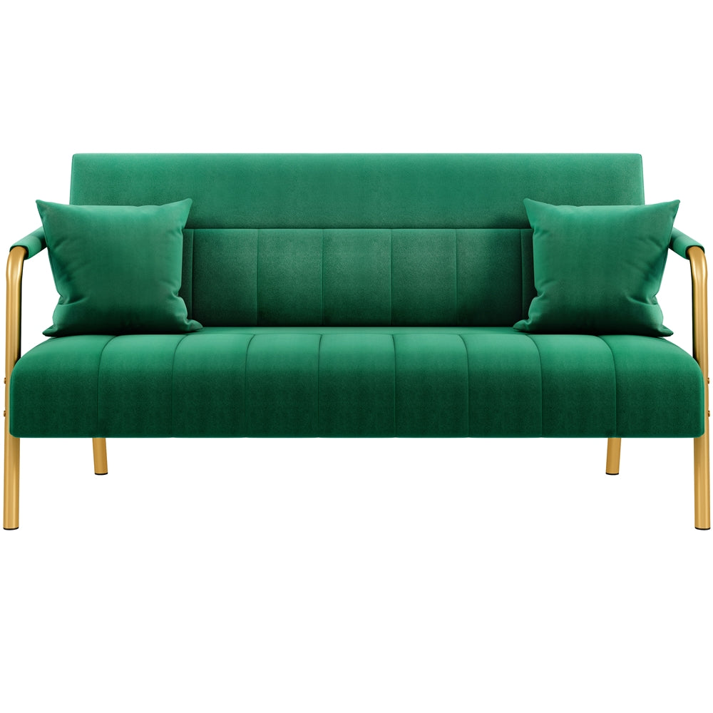 56.5-Inch Metal Loveseat Sofa for Comfortable Everyday Seating in Living Room