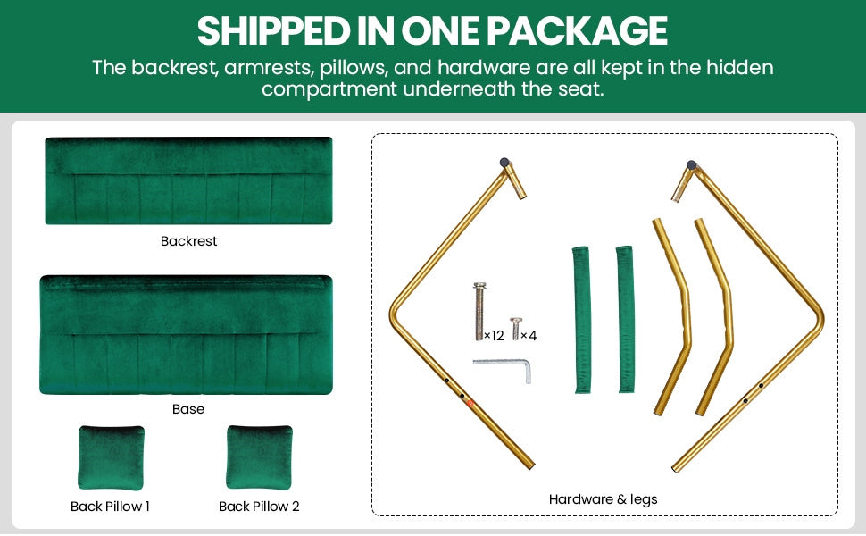 56.5-Inch Metal Loveseat Sofa for Comfortable Everyday Seating in Living Room