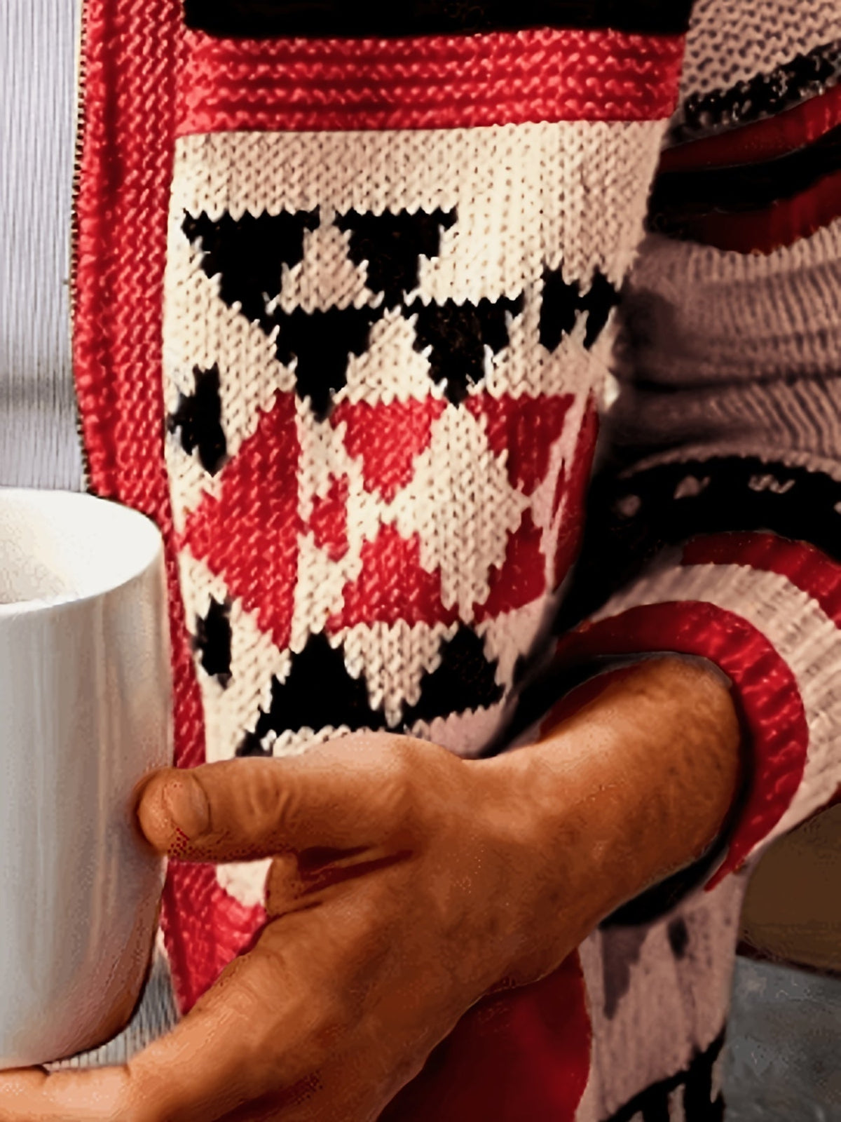 Rylan | Gemusterte Strickjacke mit Reißverschluss