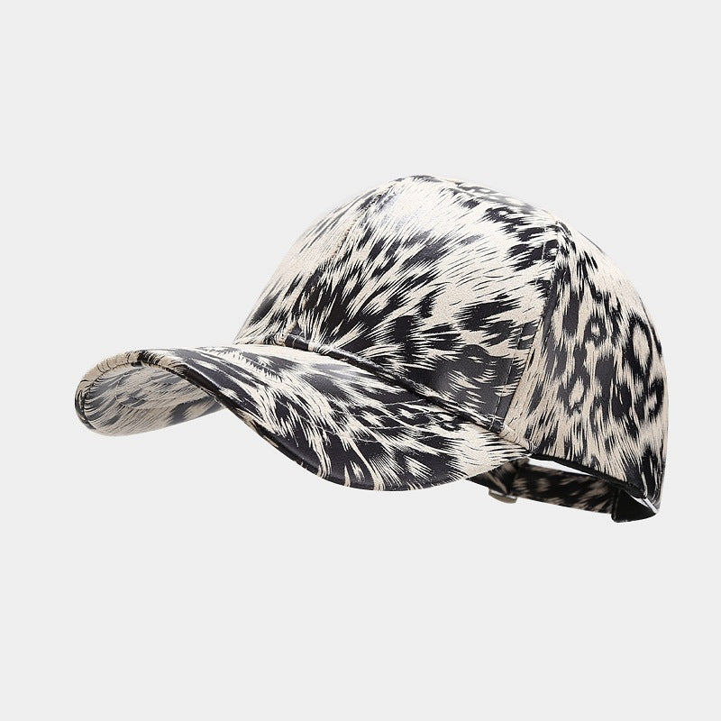 Mayweather Baseballcap aus Kunstleder mit Animal-Print