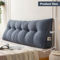 Bed Wedge Pillow Headboard Pillow with Side Pockets Removable Cover Teddy Velvet Reading Pillow Twin Queen King