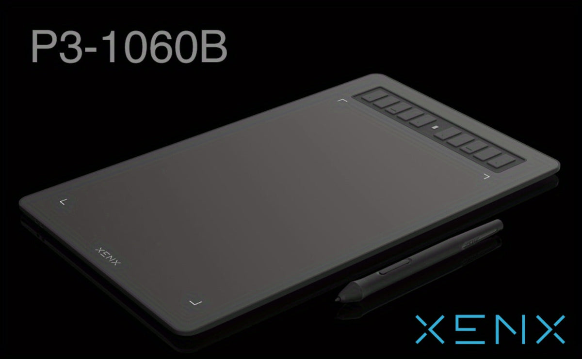 Graphics Drawing Tablet, XENX 10 x 6.22 Inch, 8192 Pressure Sensitivity Battery-Free Passive Stylus