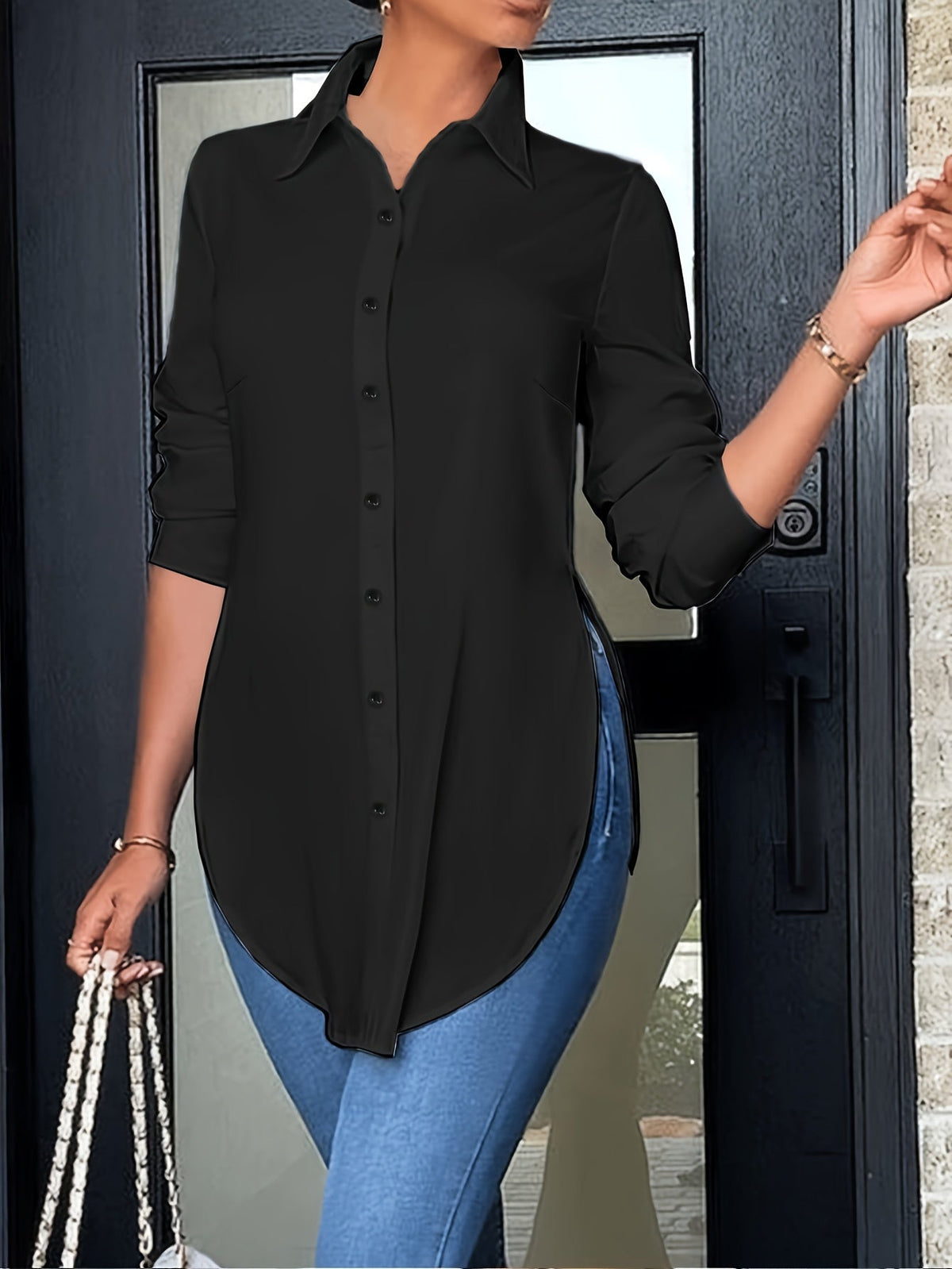 Delia | Taillierte Longbluse