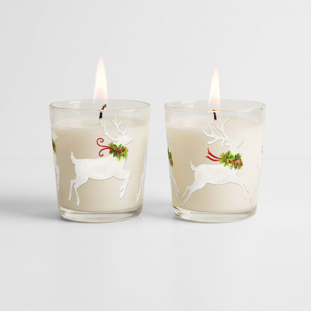 Dasher and Dancer - Balsam Fir and Cranberry Spice 9.6oz Soy Wax Candle 2 Piece Set