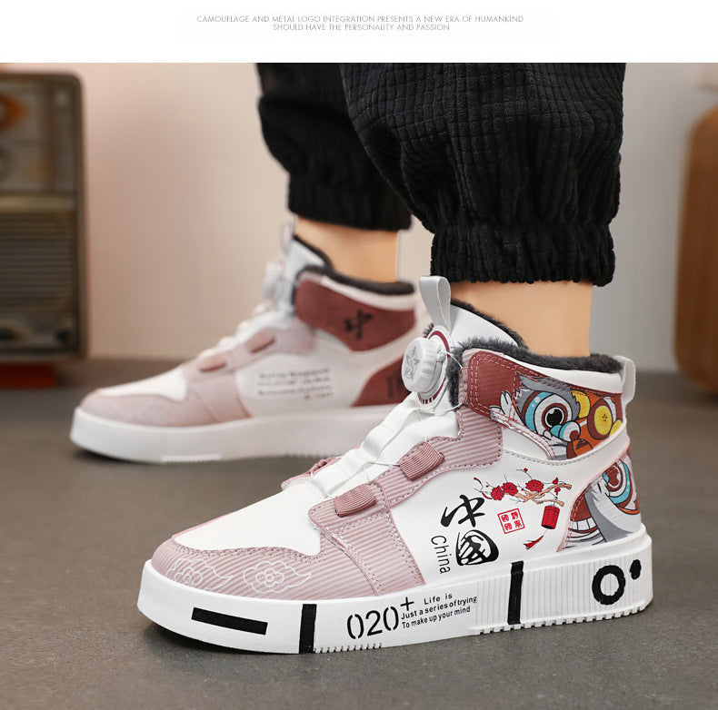 Herren-Herbst-High-Top-Freizeitsportschuhe mit rutschfester Sohle für den Alltag