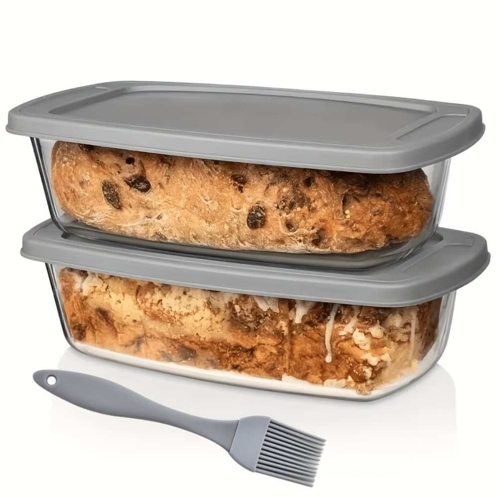 Baking Dish with Handles and Silicone Brush for Baking Bread Cakes