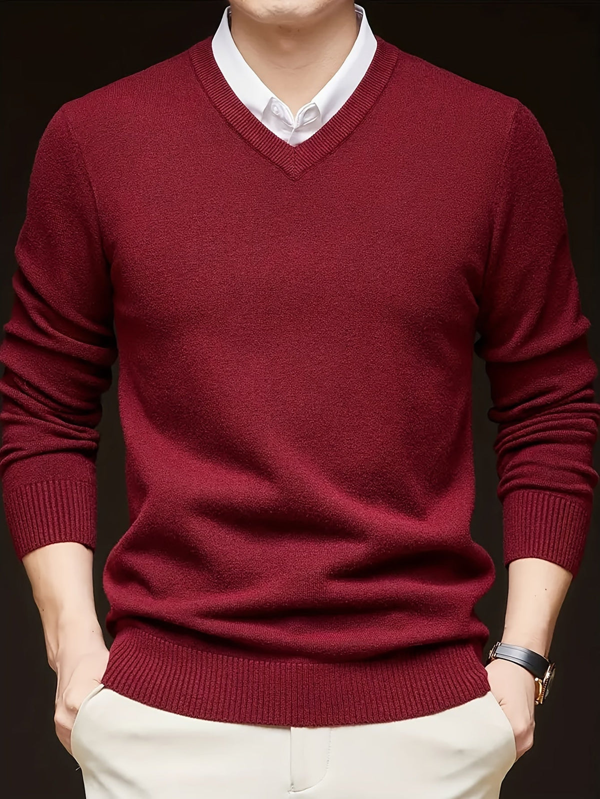 Nigel | Eleganter V-Ausschnitt-Pullover