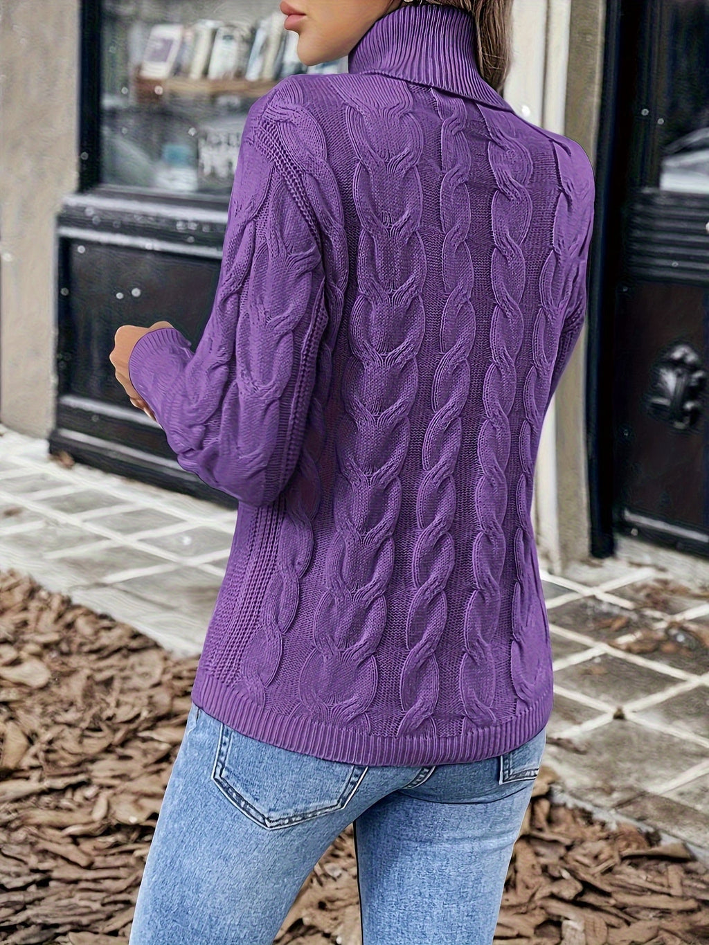 Naomi | Zopfstrickpullover mit Rollkragen