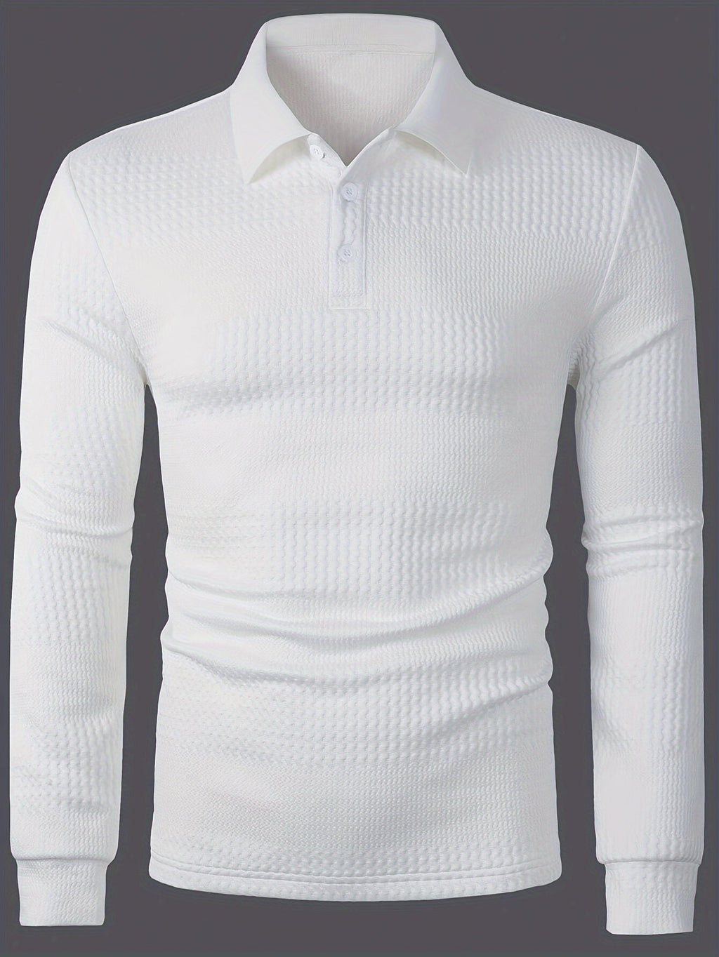 Clifford | Textured Long Sleeve Polo Shirt