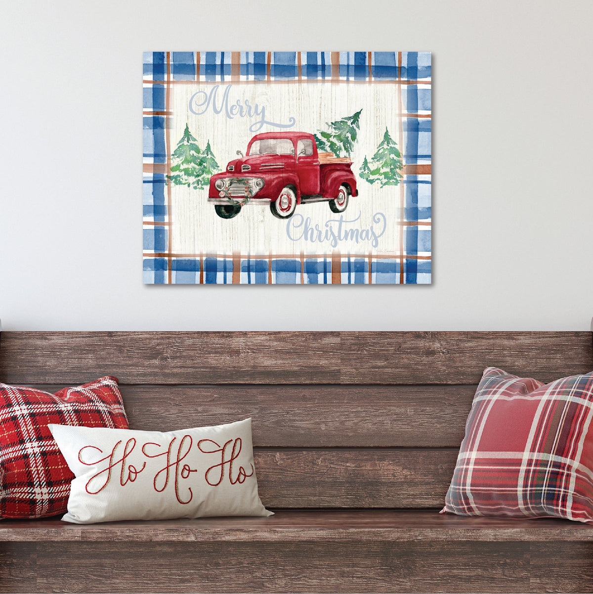 Merry Christmas Truck Gallery-Wrapped Canvas Wall Art