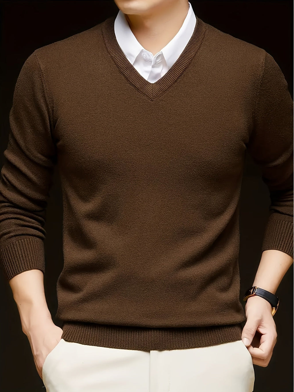 Nigel | Eleganter V-Ausschnitt-Pullover