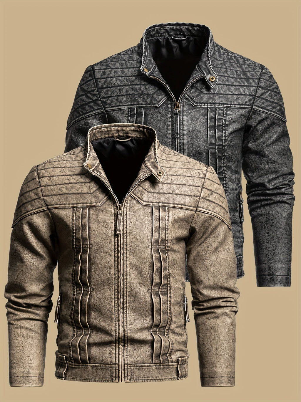 Hartley | Vintage-Bikerjacke im Used-Look