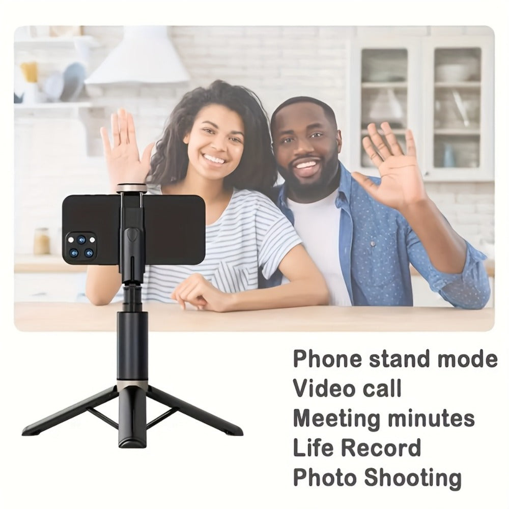 68 Inch Live Streaming Tripod Floor Standing with Wireless Remote, Retractable Selfie Stick, 360° Rotation