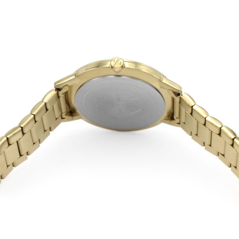 Armani Exchange Cayde AX2707 Herren-Analoguhr – Goldfarbenes Zifferblatt mit passendem Edelstahlarmband in Gold