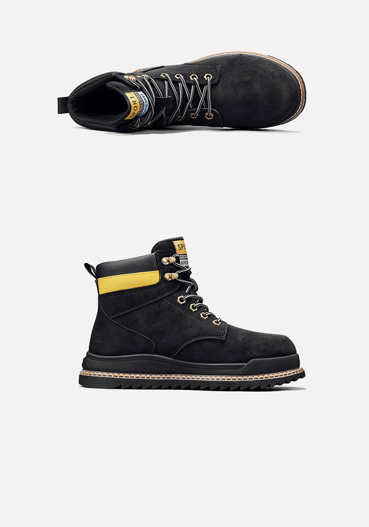 High-Top Retro Martin Boots for Men – Autumn Winter Workwear Style