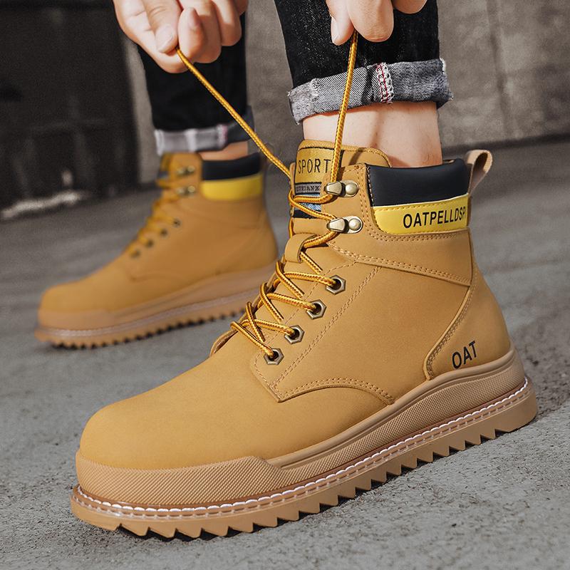 High-Top Retro Martin Boots for Men – Autumn Winter Workwear Style