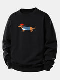 French Dachshund Print Relax Fit Sweatshirt