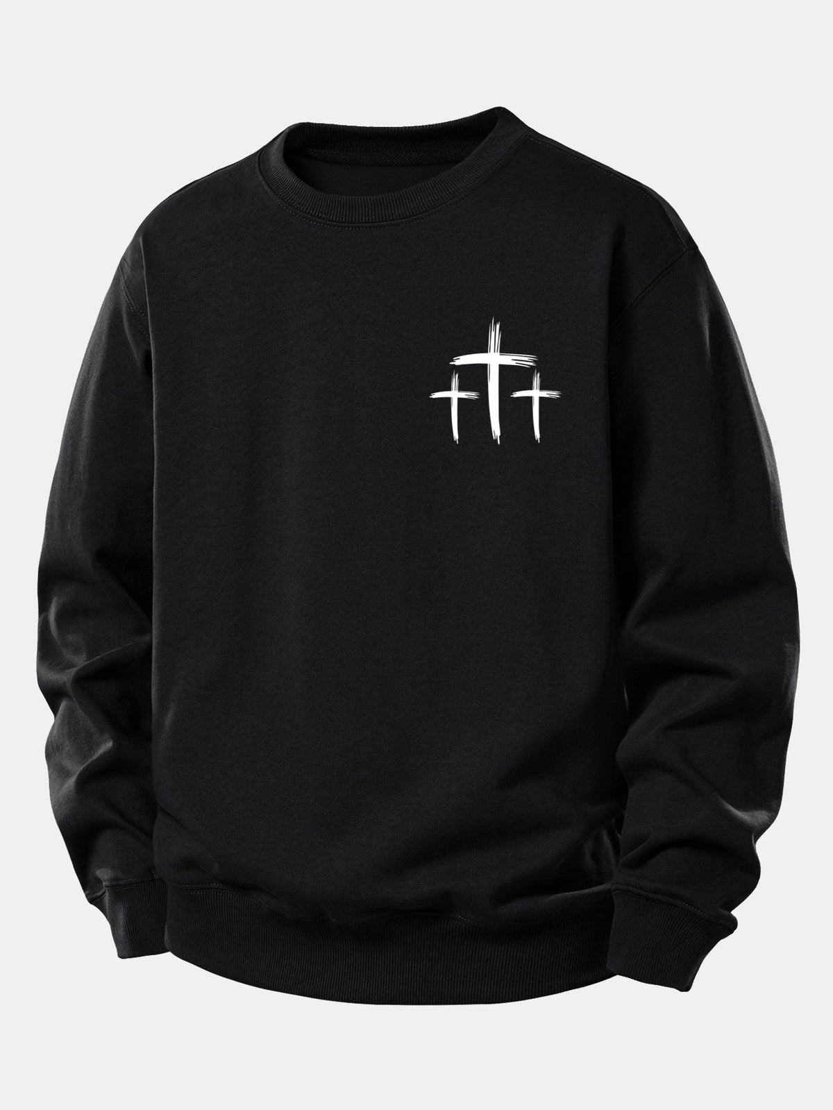 Faith Over Fear Cross Print Relax Fit Sweatshirt
