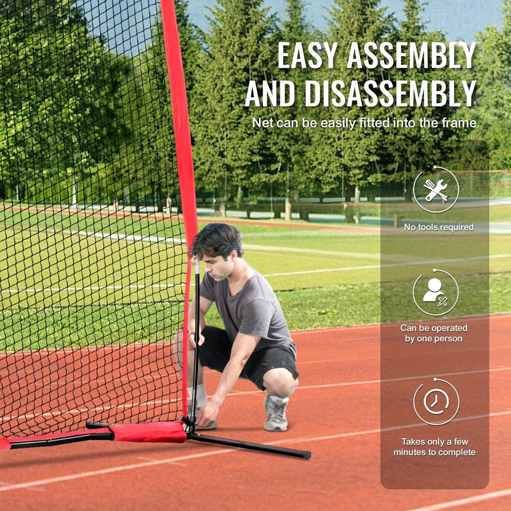 Sports Barrier Backstop Net with Carry Bag – Portable Protection Netting for Baseball Softball Lacrosse Soccer Hockey, Backyard Training Barrier Screen, Available in 7x7ft and 12x9ft
